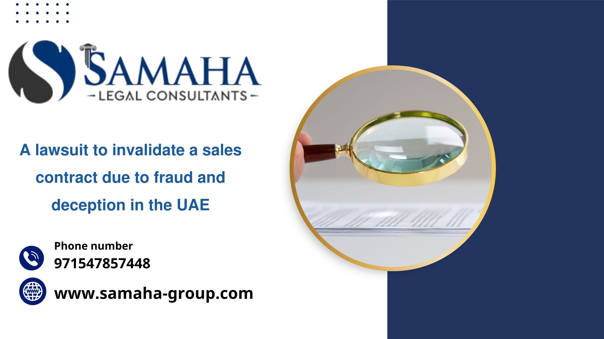 A lawsuit to invalidate a sales contract due to fraud and deception in the UAE
