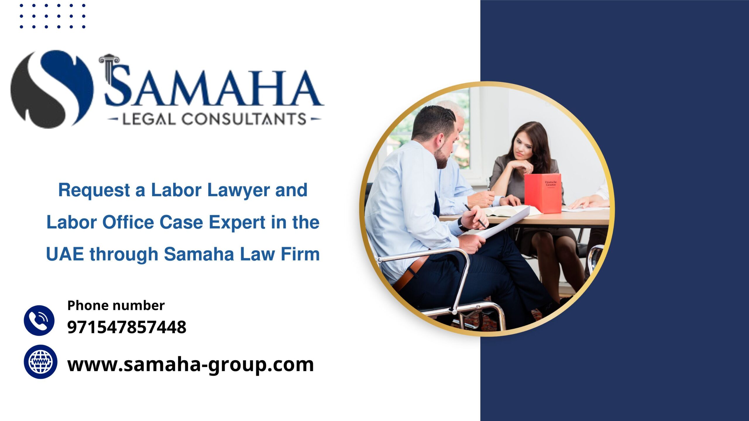Request a Labor Lawyer and Labor Office Case Expert in the UAE through Samaha Law Firm